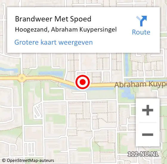 Locatie op kaart van de 112 melding: Brandweer Met Spoed Naar Hoogezand, Abraham Kuypersingel op 8 juli 2023 23:05