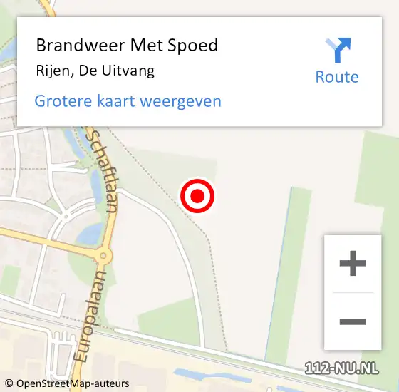 Locatie op kaart van de 112 melding: Brandweer Met Spoed Naar Rijen, De Uitvang op 8 juli 2023 23:26