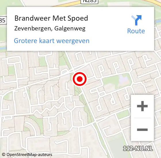 Locatie op kaart van de 112 melding: Brandweer Met Spoed Naar Zevenbergen, Galgenweg op 8 juli 2023 23:27