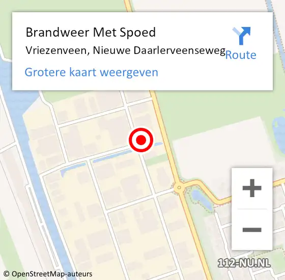 Locatie op kaart van de 112 melding: Brandweer Met Spoed Naar Vriezenveen, Nieuwe Daarlerveenseweg op 9 juli 2023 00:11