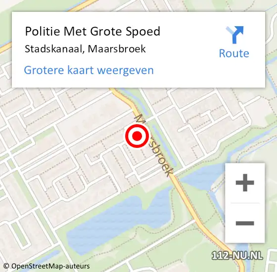 Locatie op kaart van de 112 melding: Politie Met Grote Spoed Naar Stadskanaal, Maarsbroek op 9 juli 2023 00:38