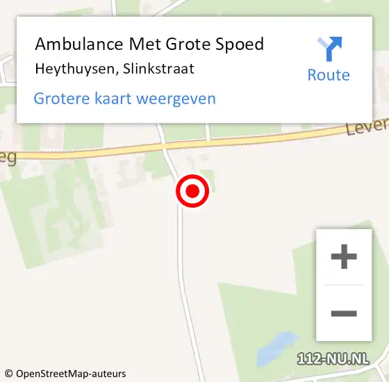 Locatie op kaart van de 112 melding: Ambulance Met Grote Spoed Naar Heythuysen, Slinkstraat op 9 juli 2023 01:04