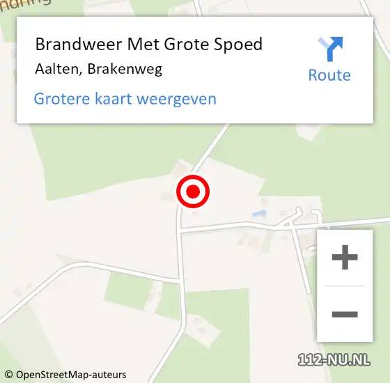 Locatie op kaart van de 112 melding: Brandweer Met Grote Spoed Naar Aalten, Brakenweg op 9 juli 2023 02:05