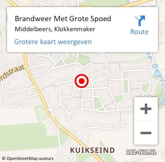 Locatie op kaart van de 112 melding: Brandweer Met Grote Spoed Naar Middelbeers, Klokkenmaker op 9 juli 2023 02:44