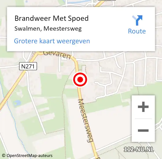 Locatie op kaart van de 112 melding: Brandweer Met Spoed Naar Swalmen, Meestersweg op 9 juli 2023 02:45