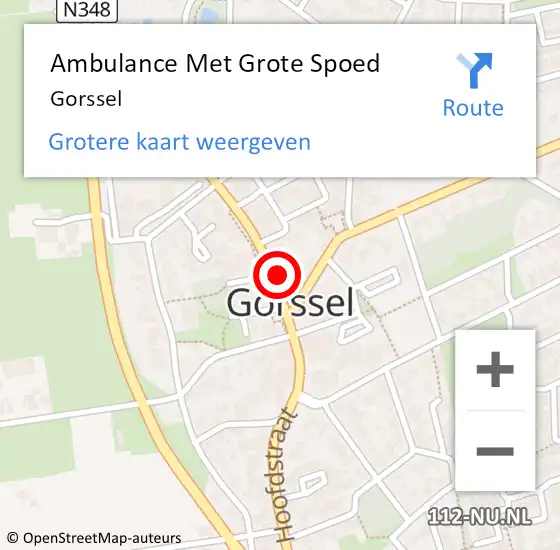 Locatie op kaart van de 112 melding: Ambulance Met Grote Spoed Naar Gorssel op 9 juli 2023 03:58