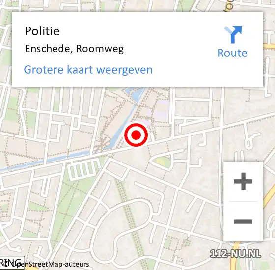 Locatie op kaart van de 112 melding: Politie Enschede, Lonnekerspoorlaan op 9 juli 2023 04:18