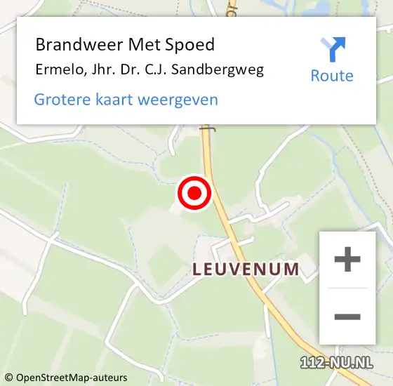 Locatie op kaart van de 112 melding: Brandweer Met Spoed Naar Ermelo, Jhr. Dr. C.J. Sandbergweg op 9 juli 2023 04:33