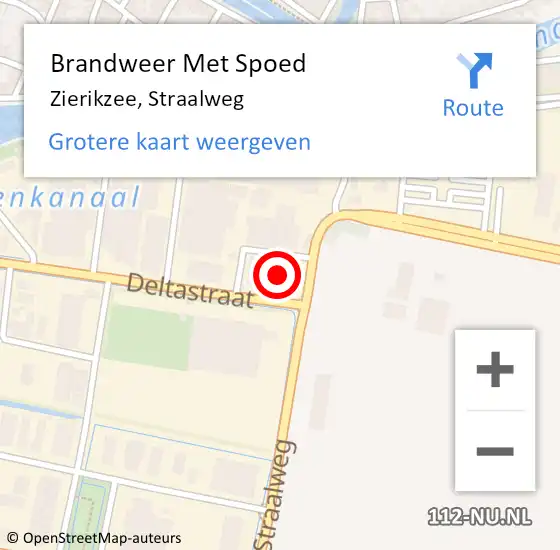 Locatie op kaart van de 112 melding: Brandweer Met Spoed Naar Zierikzee, Straalweg op 9 juli 2023 05:16