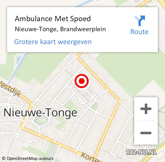 Locatie op kaart van de 112 melding: Ambulance Met Spoed Naar Nieuwe-Tonge, Brandweerplein op 9 juli 2023 09:04