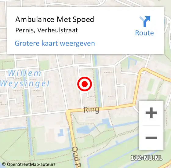 Locatie op kaart van de 112 melding: Ambulance Met Spoed Naar Pernis, Verheulstraat op 9 juli 2023 09:47