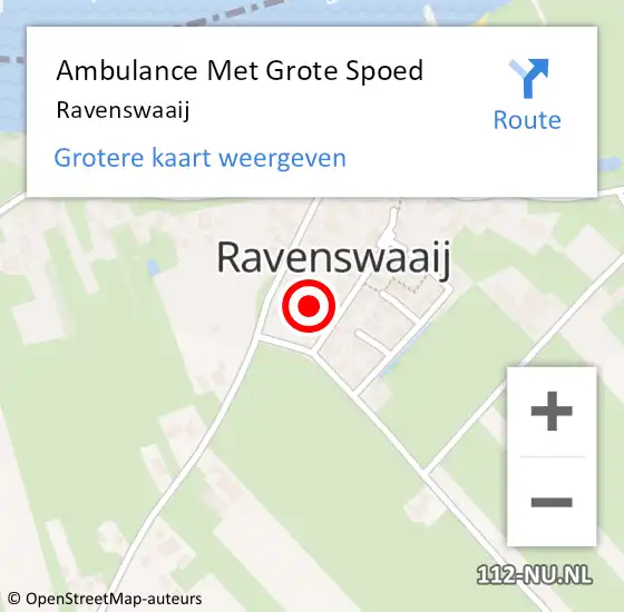 Locatie op kaart van de 112 melding: Ambulance Met Grote Spoed Naar Ravenswaaij op 9 juli 2023 10:06