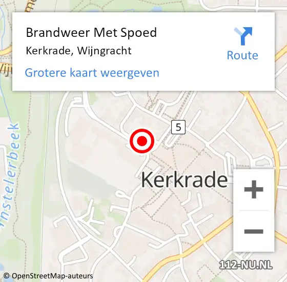 Locatie op kaart van de 112 melding: Brandweer Met Spoed Naar Kerkrade, Wijngracht op 9 juli 2023 10:43