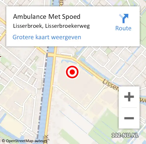 Locatie op kaart van de 112 melding: Ambulance Met Spoed Naar Lisserbroek, Lisserbroekerweg op 9 juli 2023 11:17