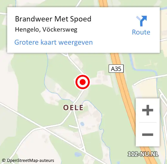 Locatie op kaart van de 112 melding: Brandweer Met Spoed Naar Hengelo, Vöckersweg op 9 juli 2023 12:04