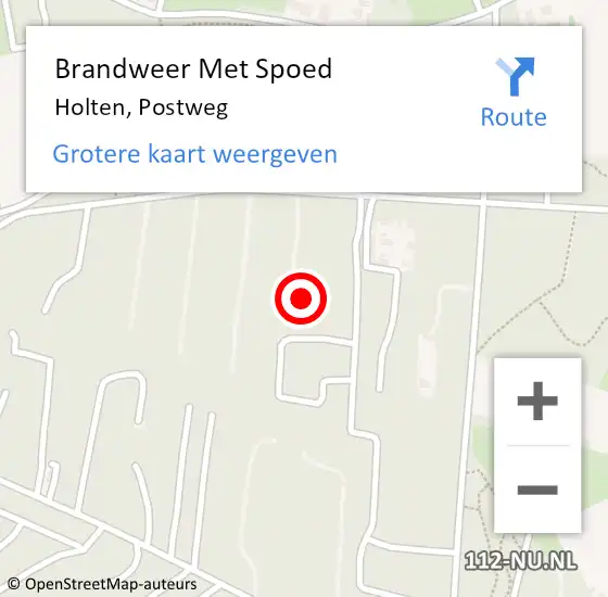 Locatie op kaart van de 112 melding: Brandweer Met Spoed Naar Holten, Postweg op 9 juli 2023 12:16