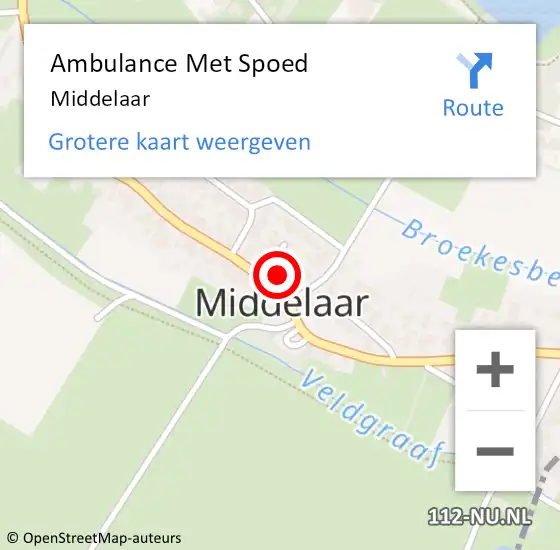 Locatie op kaart van de 112 melding: Ambulance Met Spoed Naar Middelaar op 9 juli 2023 12:43