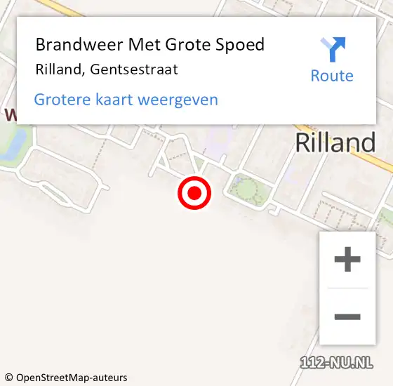 Locatie op kaart van de 112 melding: Brandweer Met Grote Spoed Naar Rilland, Gentsestraat op 9 juli 2023 12:45