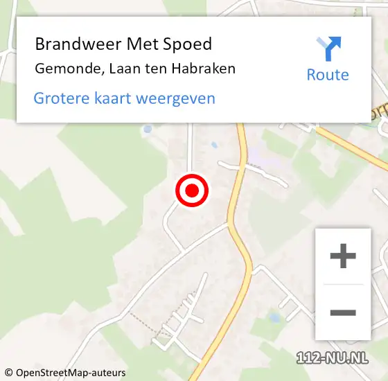 Locatie op kaart van de 112 melding: Brandweer Met Spoed Naar Gemonde, Laan ten Habraken op 9 juli 2023 12:49