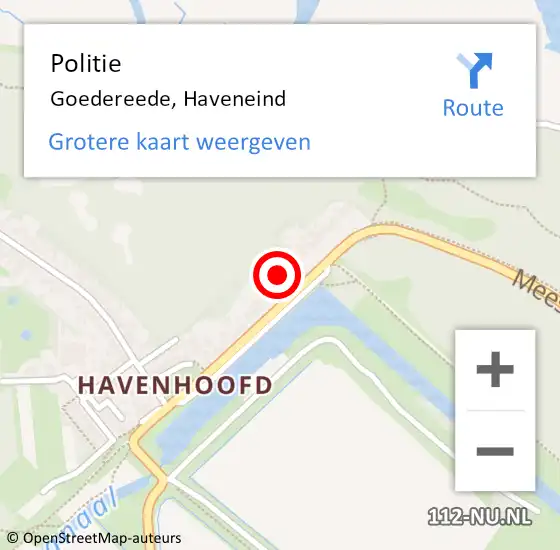 Locatie op kaart van de 112 melding: Politie Goedereede, Haveneind op 9 juli 2023 13:24