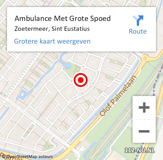 Locatie op kaart van de 112 melding: Ambulance Met Grote Spoed Naar Zoetermeer, Sint Eustatius op 9 juli 2023 13:39