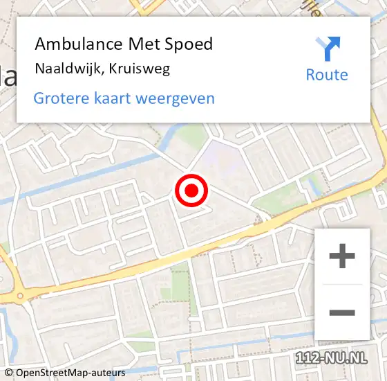 Locatie op kaart van de 112 melding: Ambulance Met Spoed Naar Naaldwijk, Kruisweg op 9 juli 2023 13:49