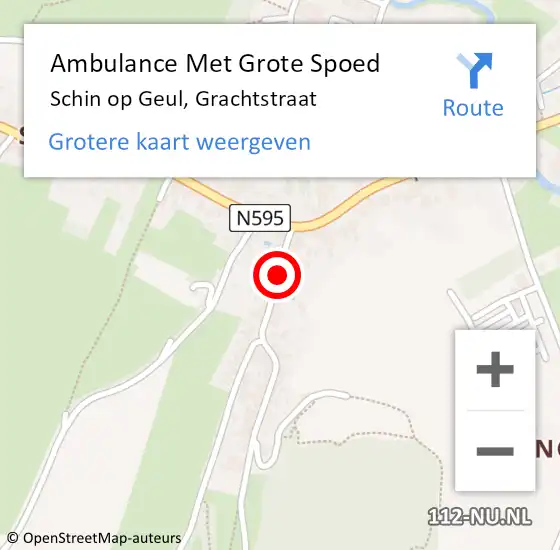 Locatie op kaart van de 112 melding: Ambulance Met Grote Spoed Naar Schin op Geul, Grachtstraat op 1 september 2014 07:53