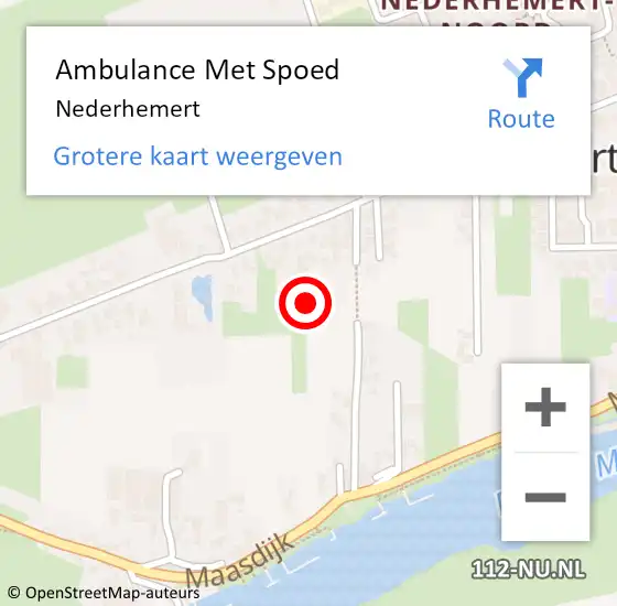 Locatie op kaart van de 112 melding: Ambulance Met Spoed Naar Nederhemert op 9 juli 2023 13:58