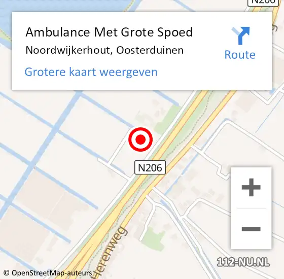 Locatie op kaart van de 112 melding: Ambulance Met Grote Spoed Naar Noordwijkerhout, Oosterduinen op 9 juli 2023 14:07
