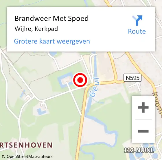 Locatie op kaart van de 112 melding: Brandweer Met Spoed Naar Wijlre, Kerkpad op 9 juli 2023 14:50