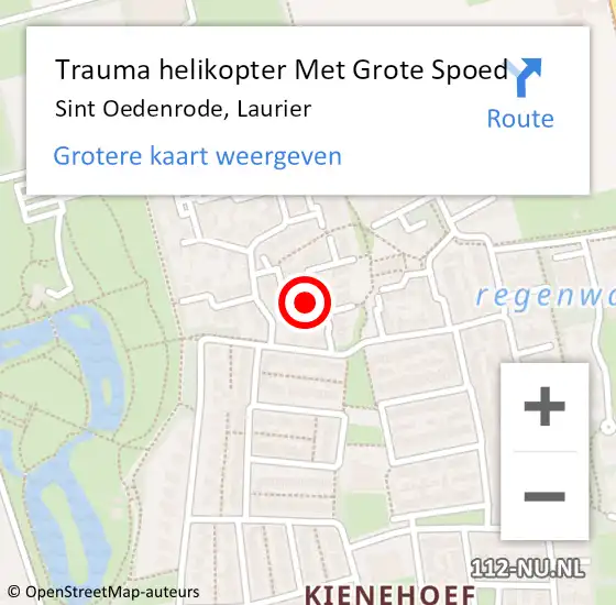 Locatie op kaart van de 112 melding: Trauma helikopter Met Grote Spoed Naar Sint Oedenrode, Laurier op 9 juli 2023 15:04