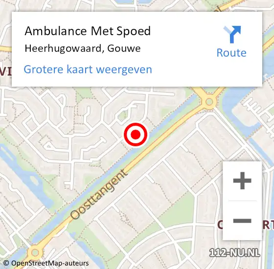 Locatie op kaart van de 112 melding: Ambulance Met Spoed Naar Heerhugowaard, Gouwe op 9 juli 2023 15:25