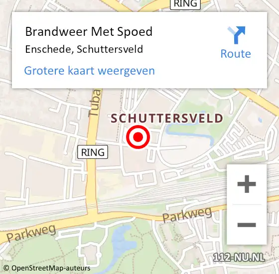 Locatie op kaart van de 112 melding: Brandweer Met Spoed Naar Enschede, Schuttersveld op 9 juli 2023 15:37