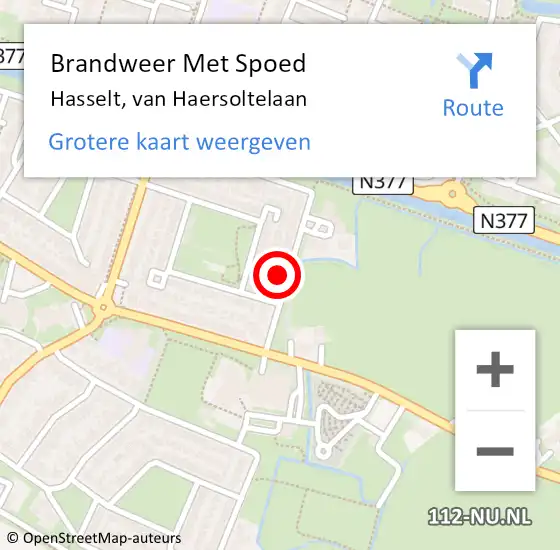 Locatie op kaart van de 112 melding: Brandweer Met Spoed Naar Hasselt, van Haersoltelaan op 9 juli 2023 15:49