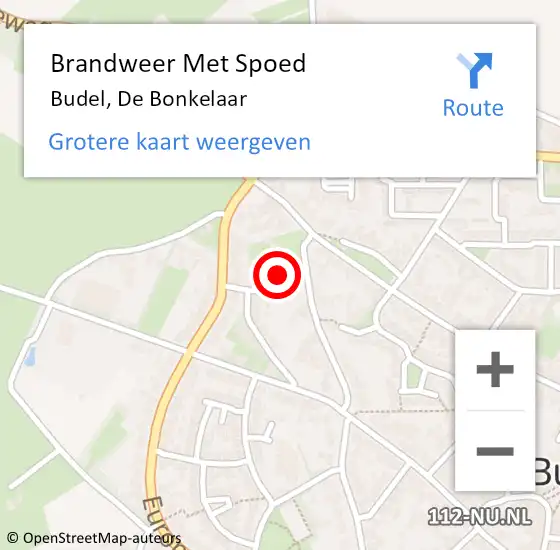 Locatie op kaart van de 112 melding: Brandweer Met Spoed Naar Budel, De Bonkelaar op 9 juli 2023 15:57