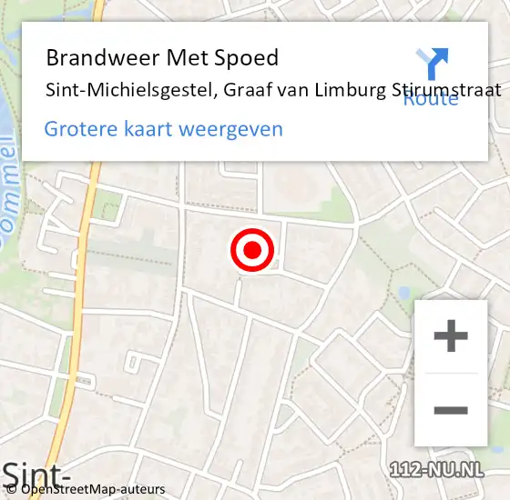 Locatie op kaart van de 112 melding: Brandweer Met Spoed Naar Sint-Michielsgestel, Graaf van Limburg Stirumstraat op 9 juli 2023 16:02