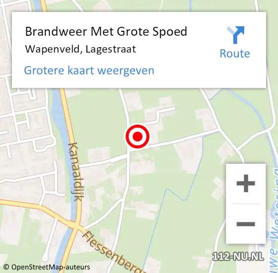 Locatie op kaart van de 112 melding: Brandweer Met Grote Spoed Naar Wapenveld, Lagestraat op 9 juli 2023 16:08