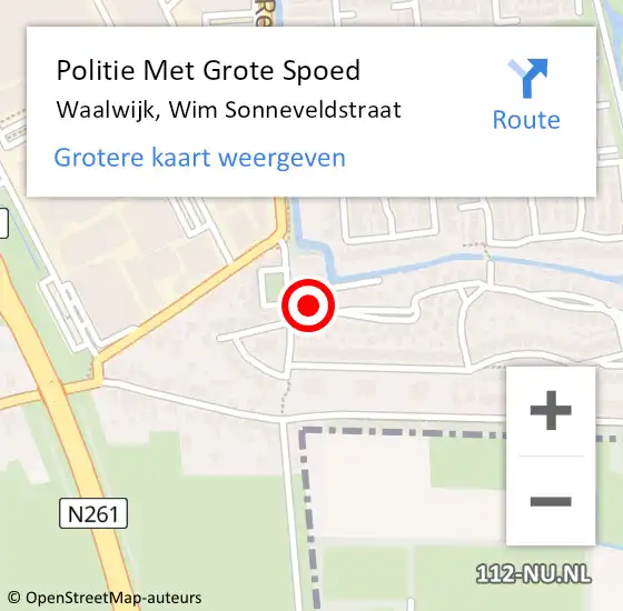 Locatie op kaart van de 112 melding: Politie Met Grote Spoed Naar Waalwijk, Wim Sonneveldstraat op 9 juli 2023 16:12