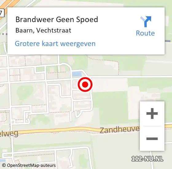 Locatie op kaart van de 112 melding: Brandweer Geen Spoed Naar Baarn, Vechtstraat op 9 juli 2023 16:57