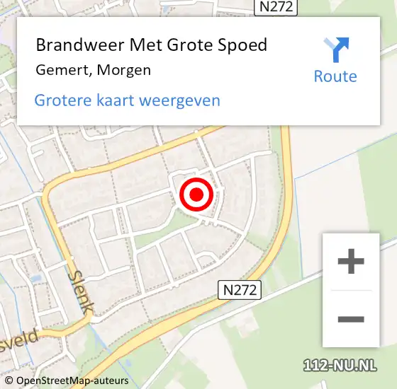 Locatie op kaart van de 112 melding: Brandweer Met Grote Spoed Naar Gemert, Morgen op 9 juli 2023 17:18