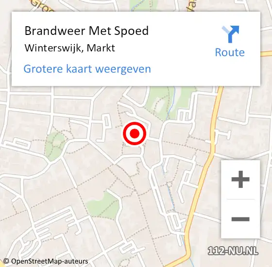 Locatie op kaart van de 112 melding: Brandweer Met Spoed Naar Winterswijk, Markt op 9 juli 2023 17:33