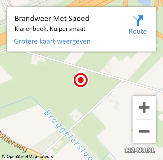 Locatie op kaart van de 112 melding: Brandweer Met Spoed Naar Klarenbeek, Kuipersmaat op 9 juli 2023 17:34