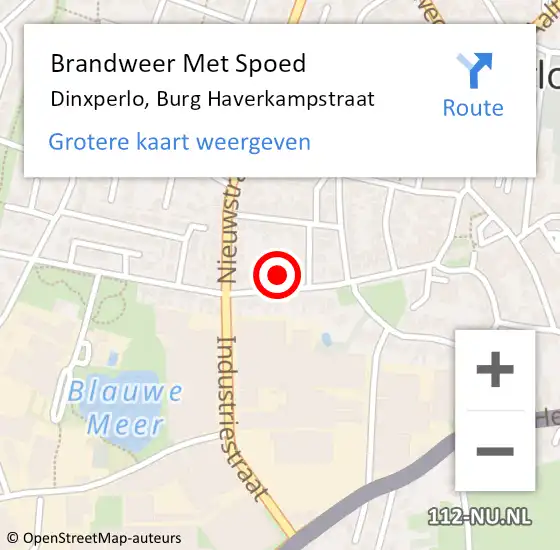 Locatie op kaart van de 112 melding: Brandweer Met Spoed Naar Dinxperlo, Burg Haverkampstraat op 9 juli 2023 17:47