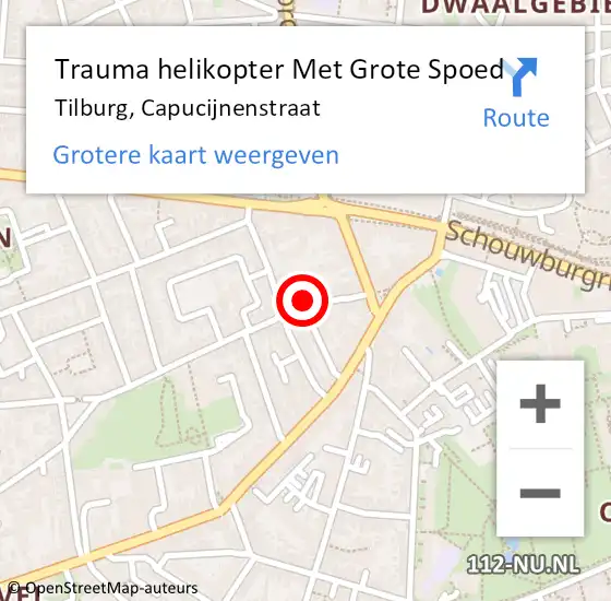 Locatie op kaart van de 112 melding: Trauma helikopter Met Grote Spoed Naar Tilburg, Capucijnenstraat op 9 juli 2023 18:00
