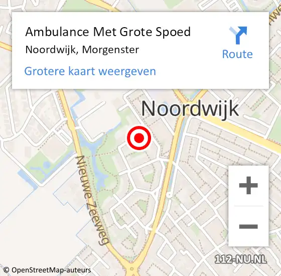 Locatie op kaart van de 112 melding: Ambulance Met Grote Spoed Naar Noordwijk, Morgenster op 9 juli 2023 18:10