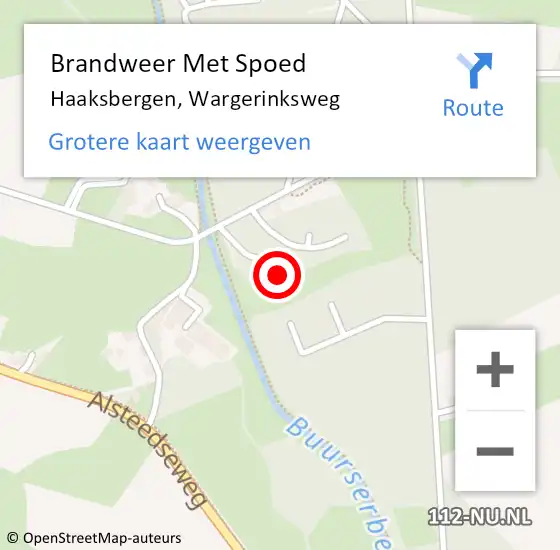 Locatie op kaart van de 112 melding: Brandweer Met Spoed Naar Haaksbergen, Wargerinksweg op 9 juli 2023 18:12