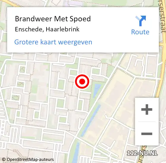 Locatie op kaart van de 112 melding: Brandweer Met Spoed Naar Enschede, Haarlebrink op 9 juli 2023 18:23