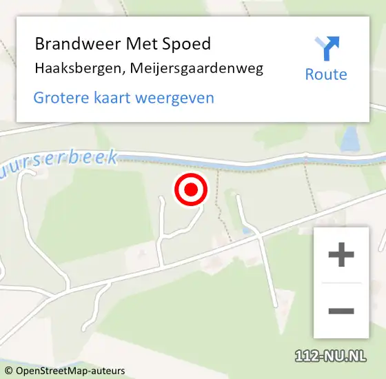 Locatie op kaart van de 112 melding: Brandweer Met Spoed Naar Haaksbergen, Meijersgaardenweg op 9 juli 2023 18:31