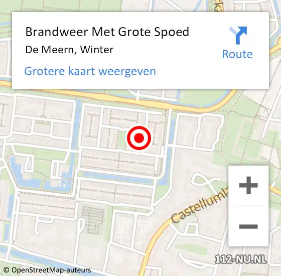 Locatie op kaart van de 112 melding: Brandweer Met Grote Spoed Naar De Meern, Winter op 9 juli 2023 18:33