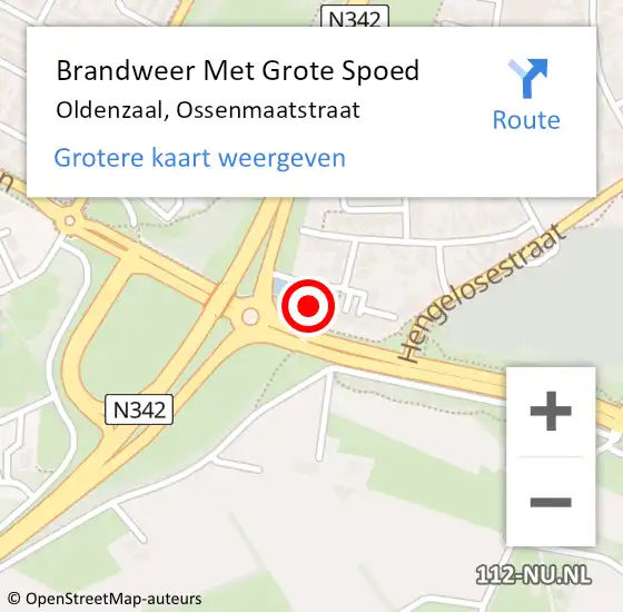 Locatie op kaart van de 112 melding: Brandweer Met Grote Spoed Naar Oldenzaal, Ossenmaatstraat op 9 juli 2023 18:48